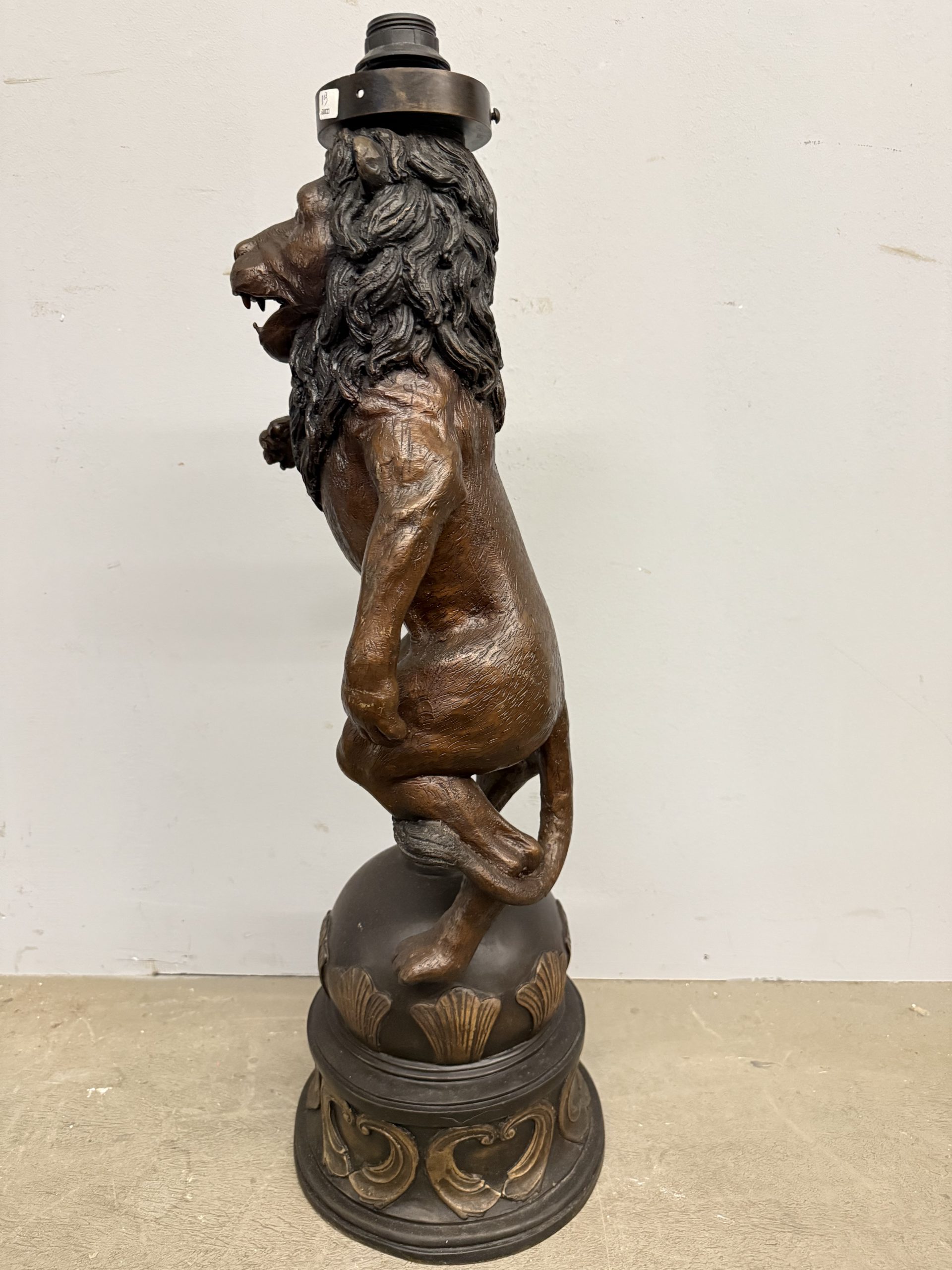 Antica scultura in bronzo, leone, '900, 82x30cm - immagine 7
