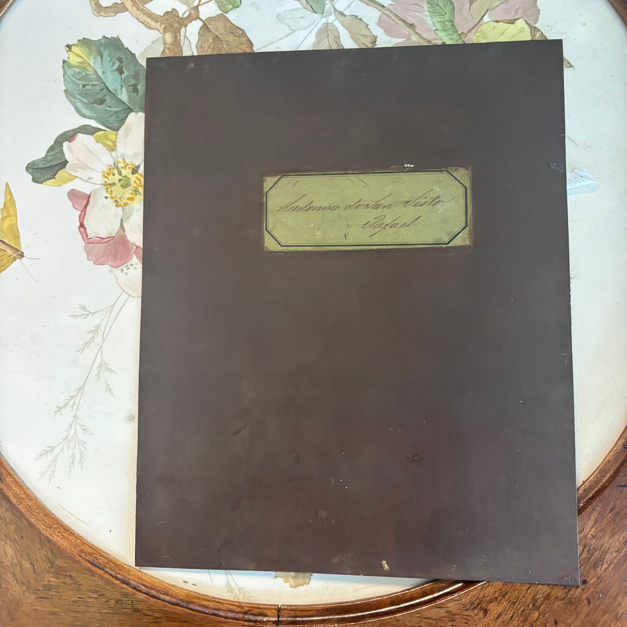 Antico olio su rame '800 Madonna di San Sisto 27x22cm - immagine 4