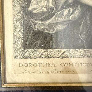 Alternative view of Antica coppia di incisioni XVII sec Van Dyck. Pierre Lombart. Dorothea e Philip Herbert IV, 38x27cm