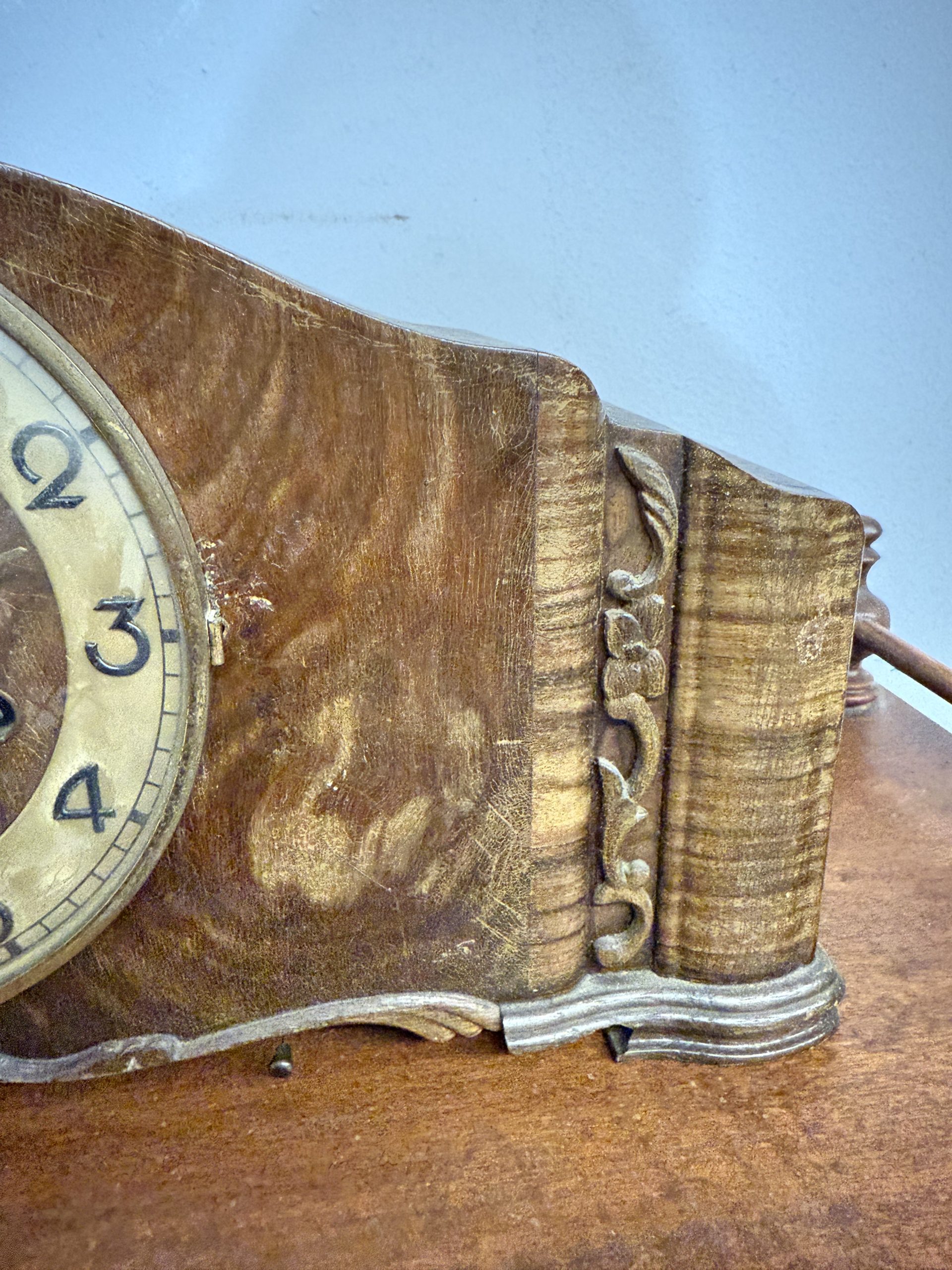 Antico orologio da tavolo/camino Kienzle art Deco 1930, 46x23x16cm - immagine 9