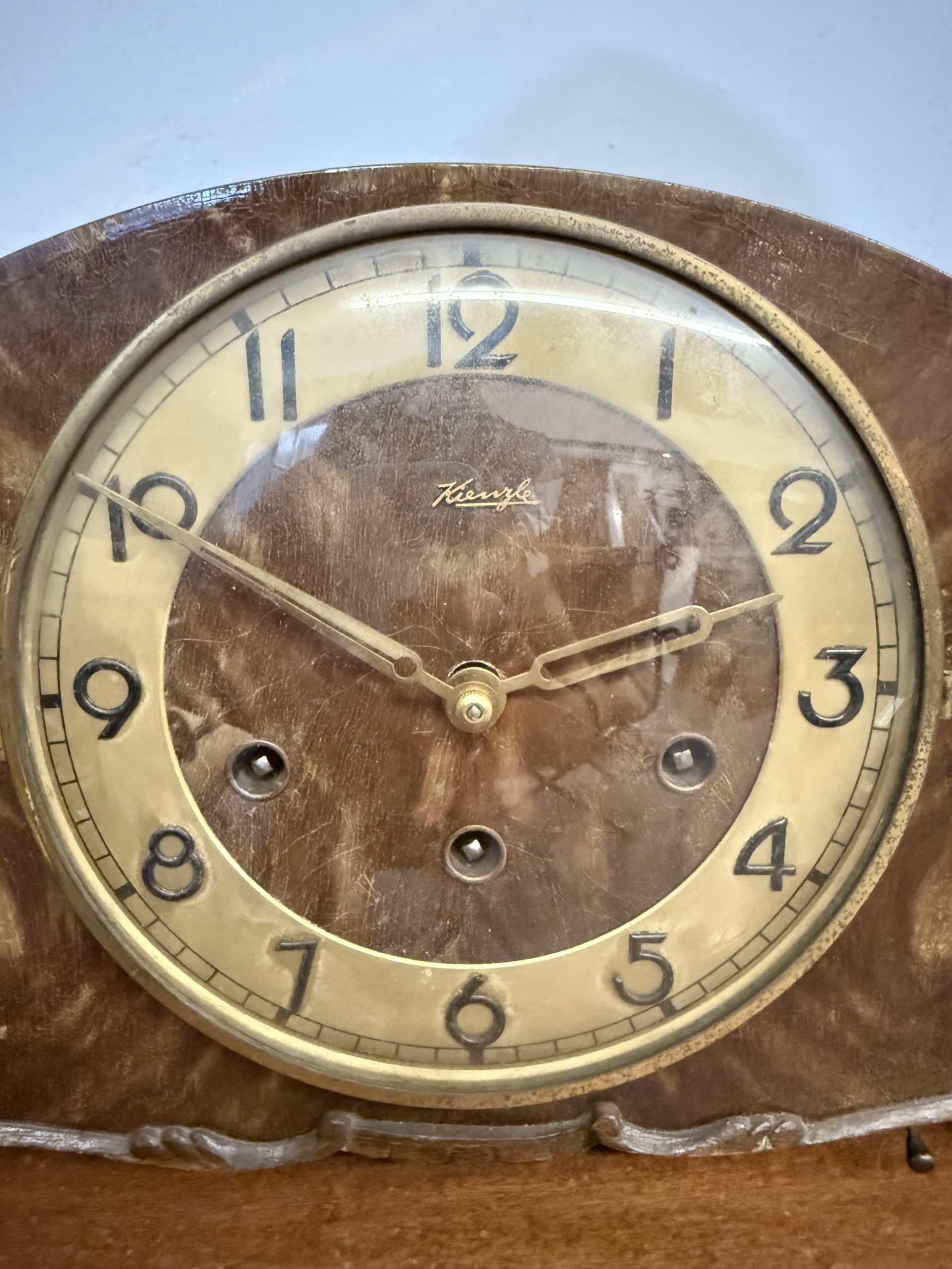 Antico orologio da tavolo/camino Kienzle art Deco 1930, 46x23x16cm - immagine 11
