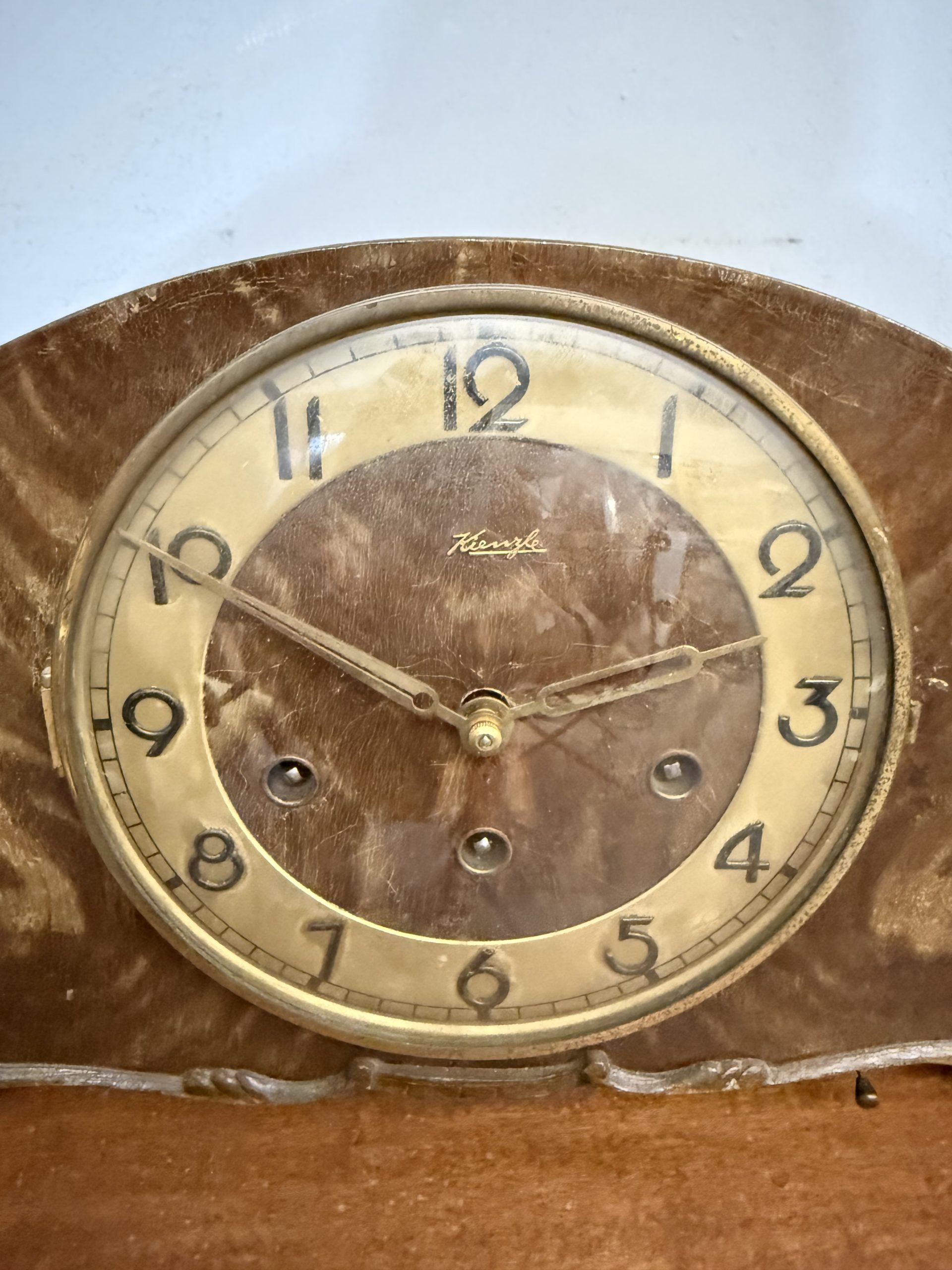 Antico orologio da tavolo/camino Kienzle art Deco 1930, 46x23x16cm - immagine 12
