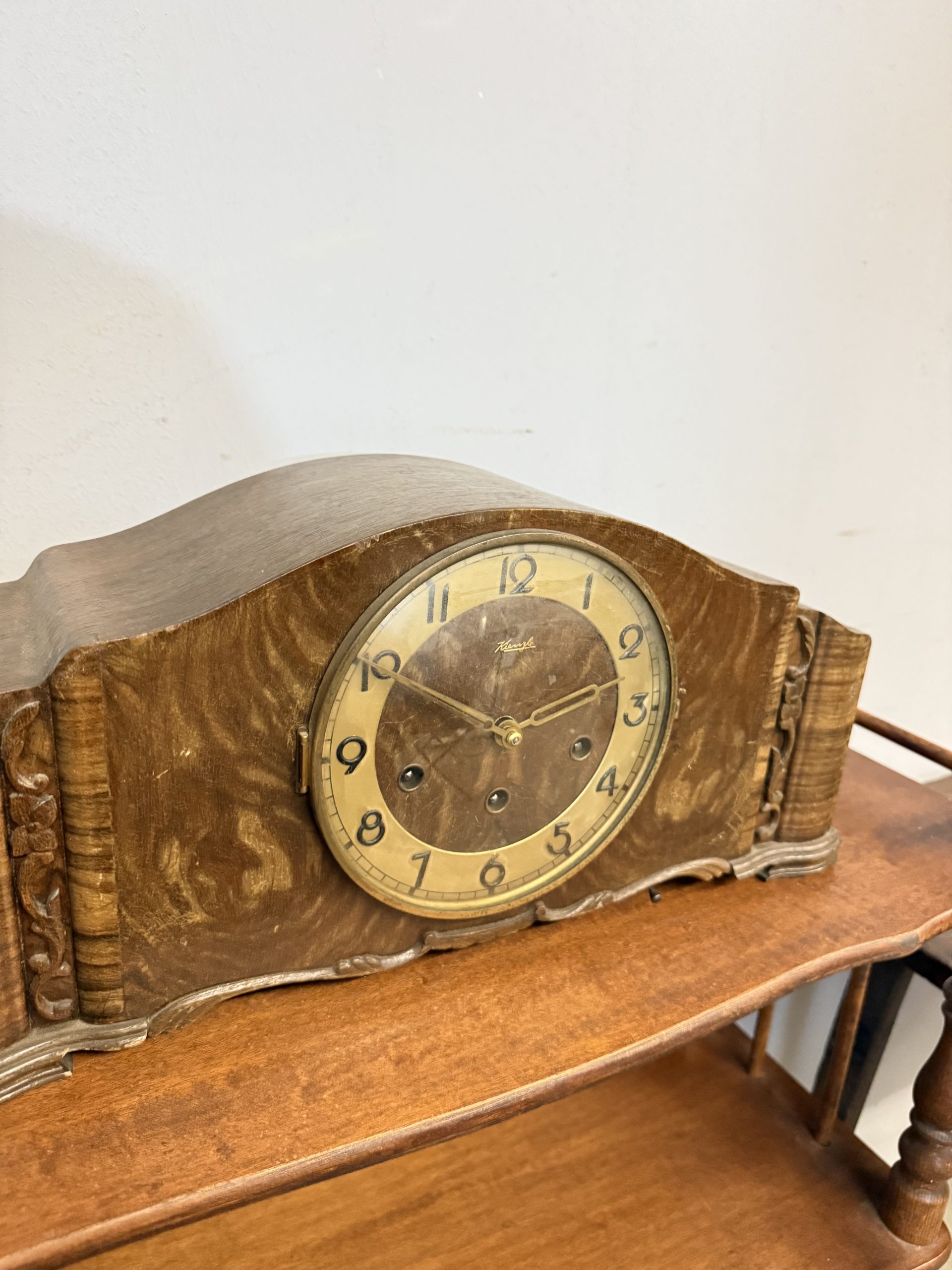 Antico orologio da tavolo/camino Kienzle art Deco 1930, 46x23x16cm - immagine 13