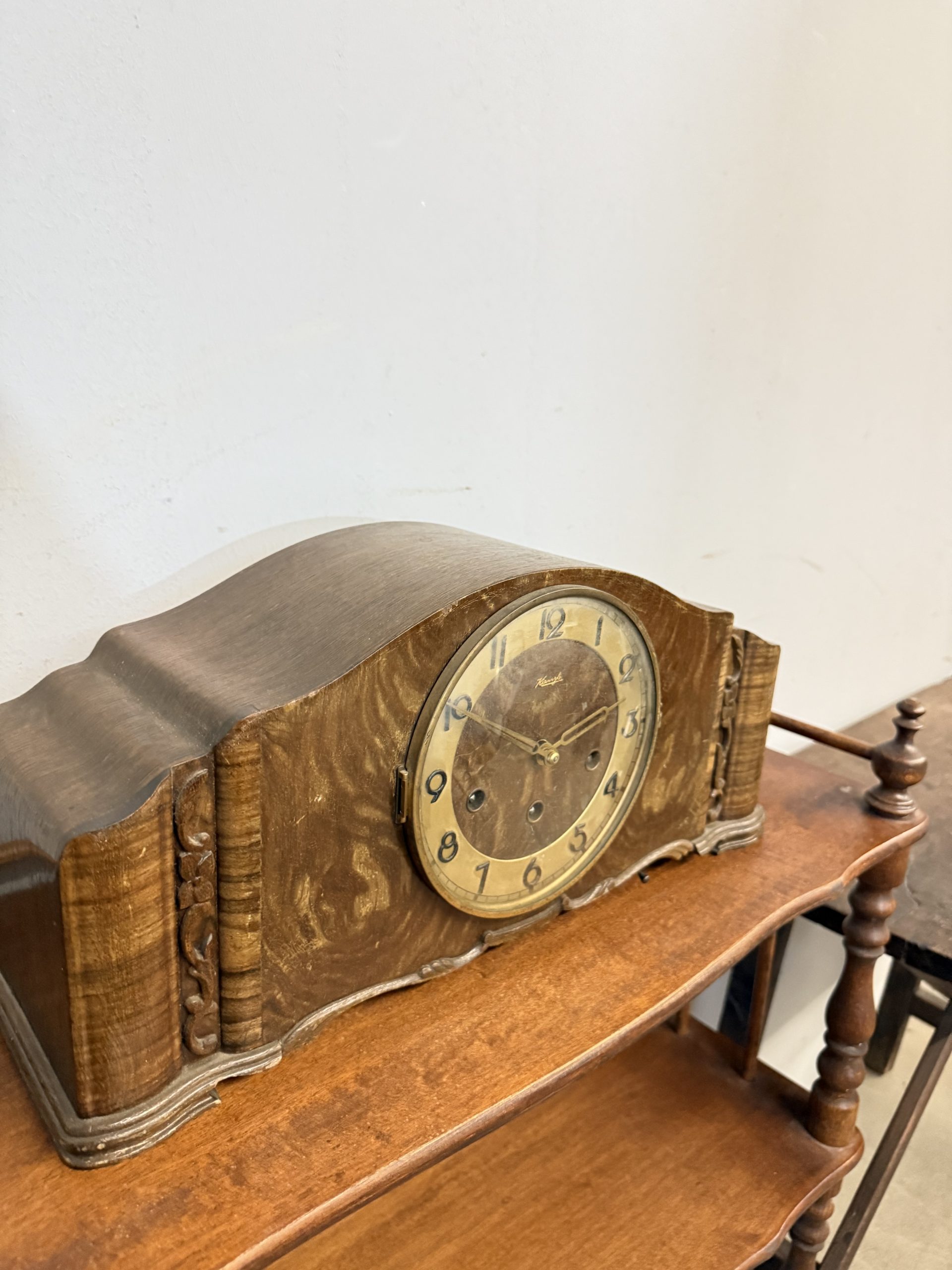 Antico orologio da tavolo/camino Kienzle art Deco 1930, 46x23x16cm - immagine 14