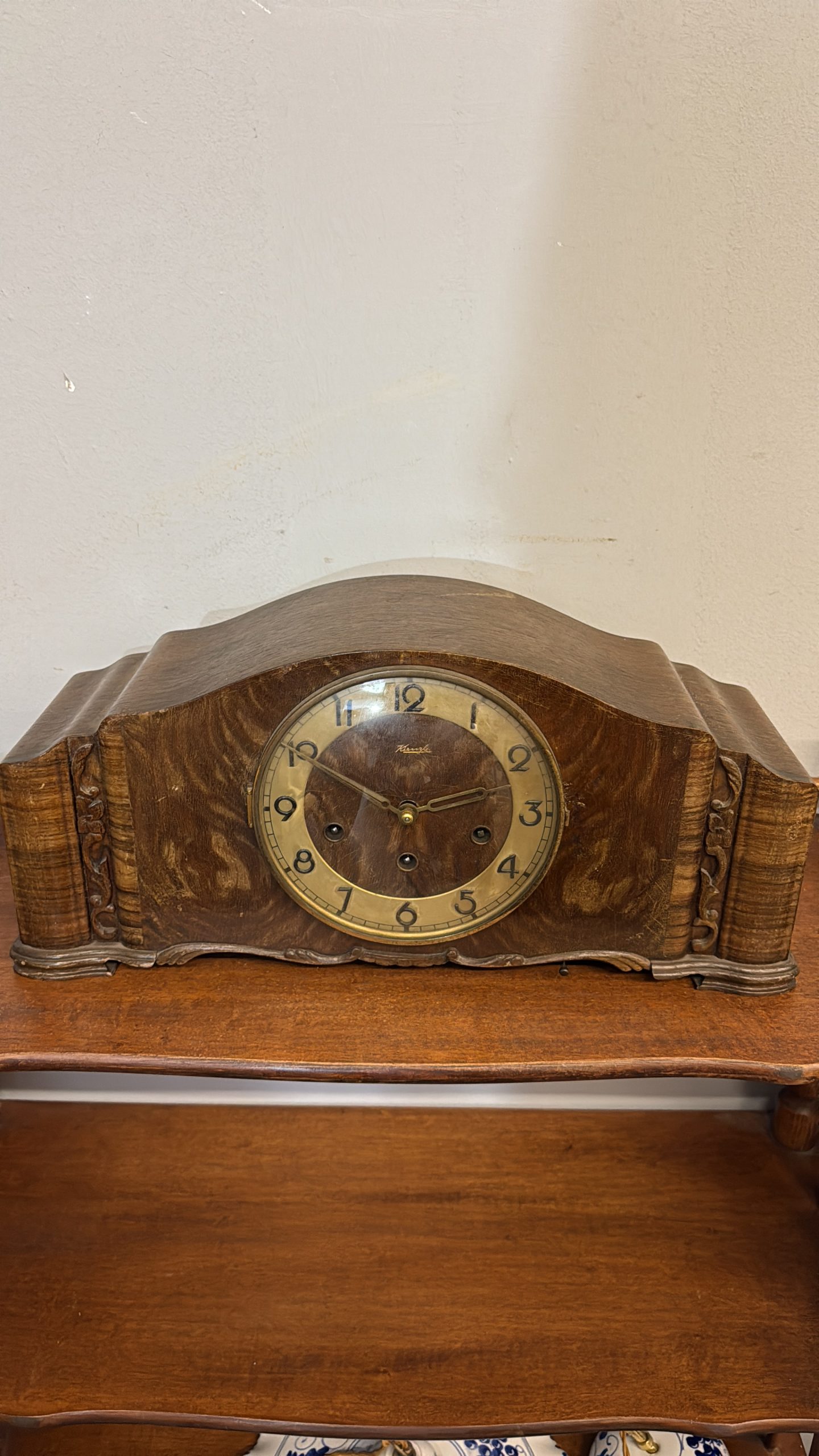Antico orologio da tavolo/camino Kienzle art Deco 1930, 46x23x16cm - immagine 15