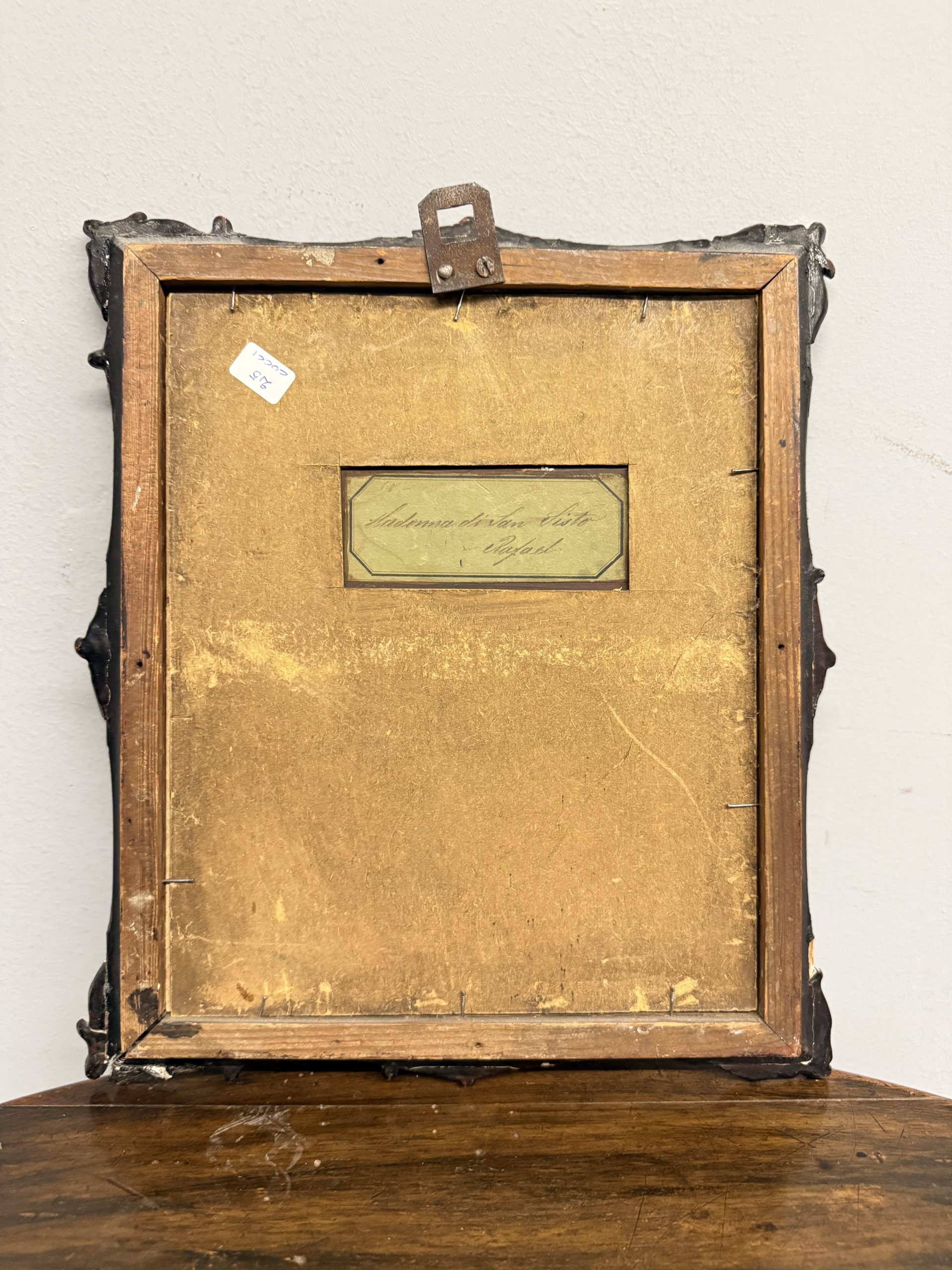 Antico olio su rame '800 Madonna di San Sisto 27x22cm - immagine 9