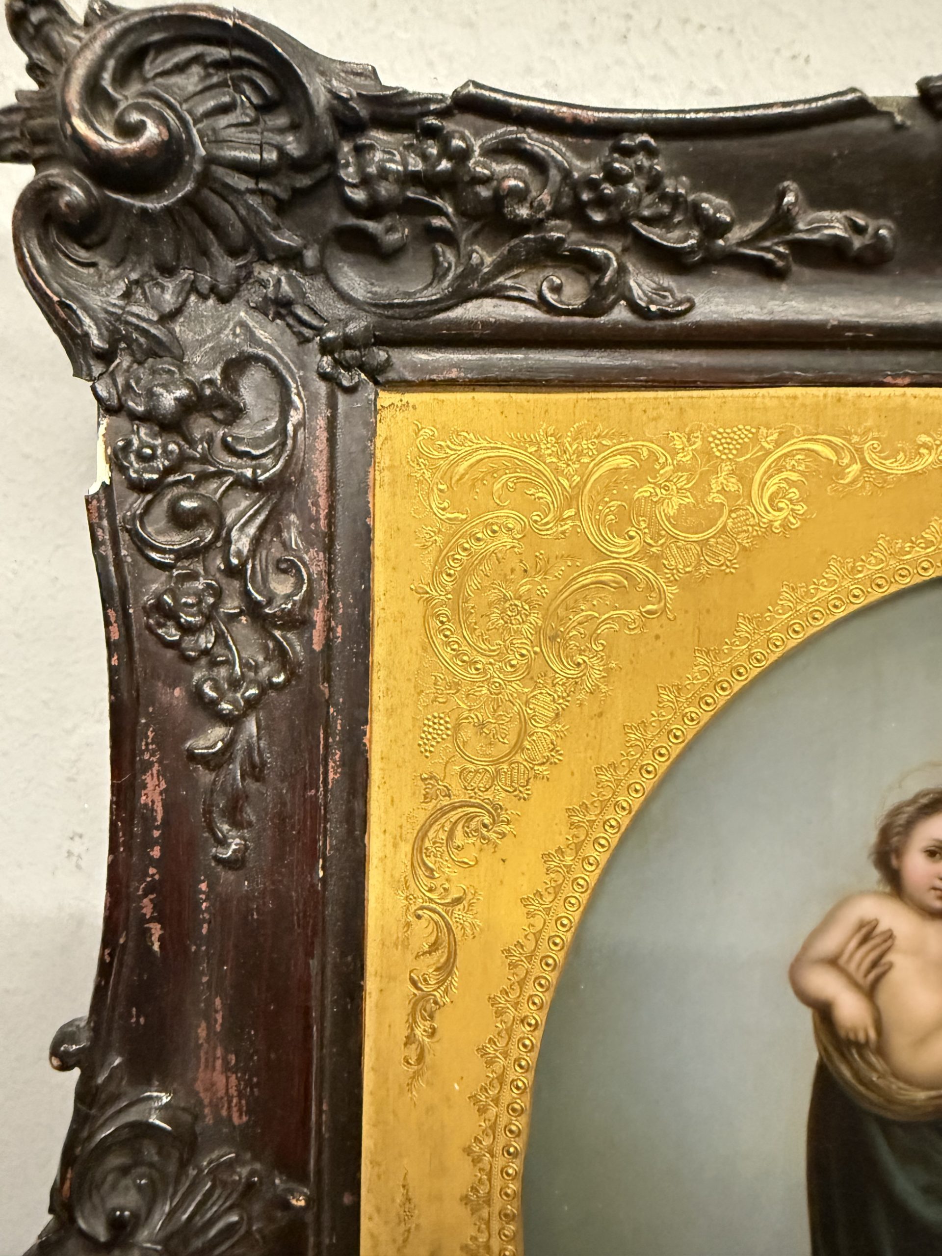 Antico olio su rame '800 Madonna di San Sisto 27x22cm - immagine 10