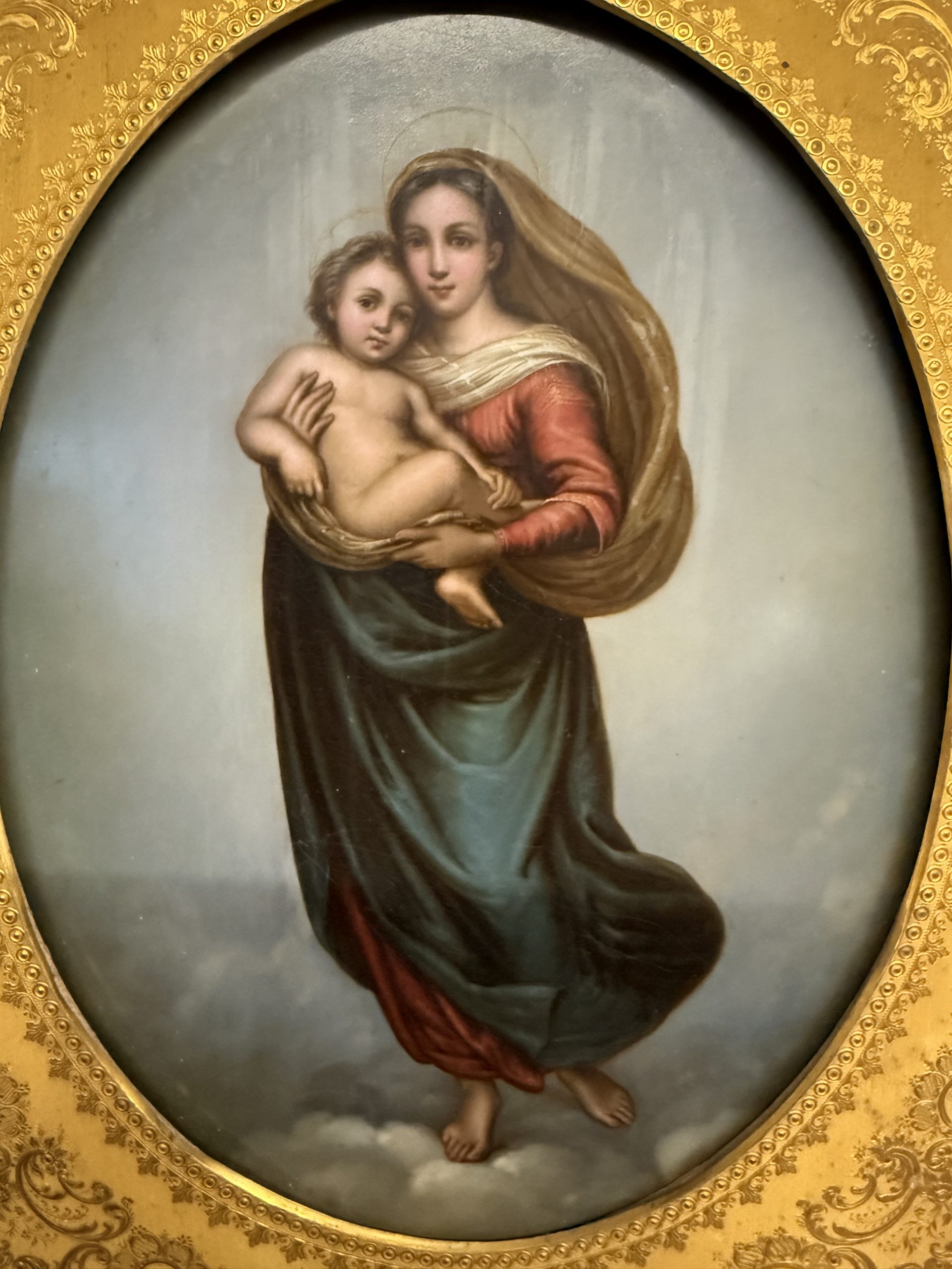 Antico olio su rame '800 Madonna di San Sisto 27x22cm - immagine 15