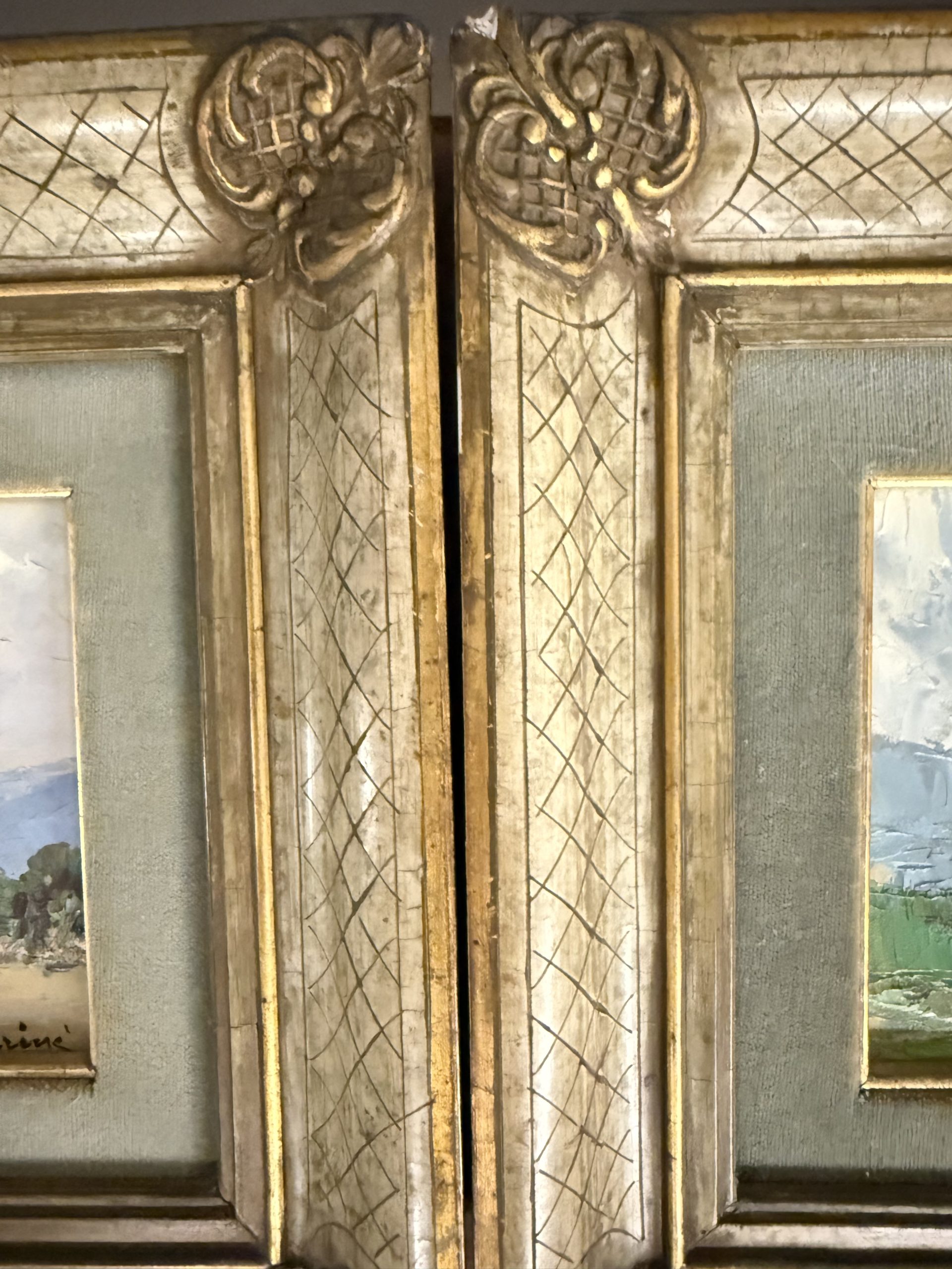 Coppia di dipinti '900 paesaggio francesi firmati Sarinè, 33x27cm - immagine 3