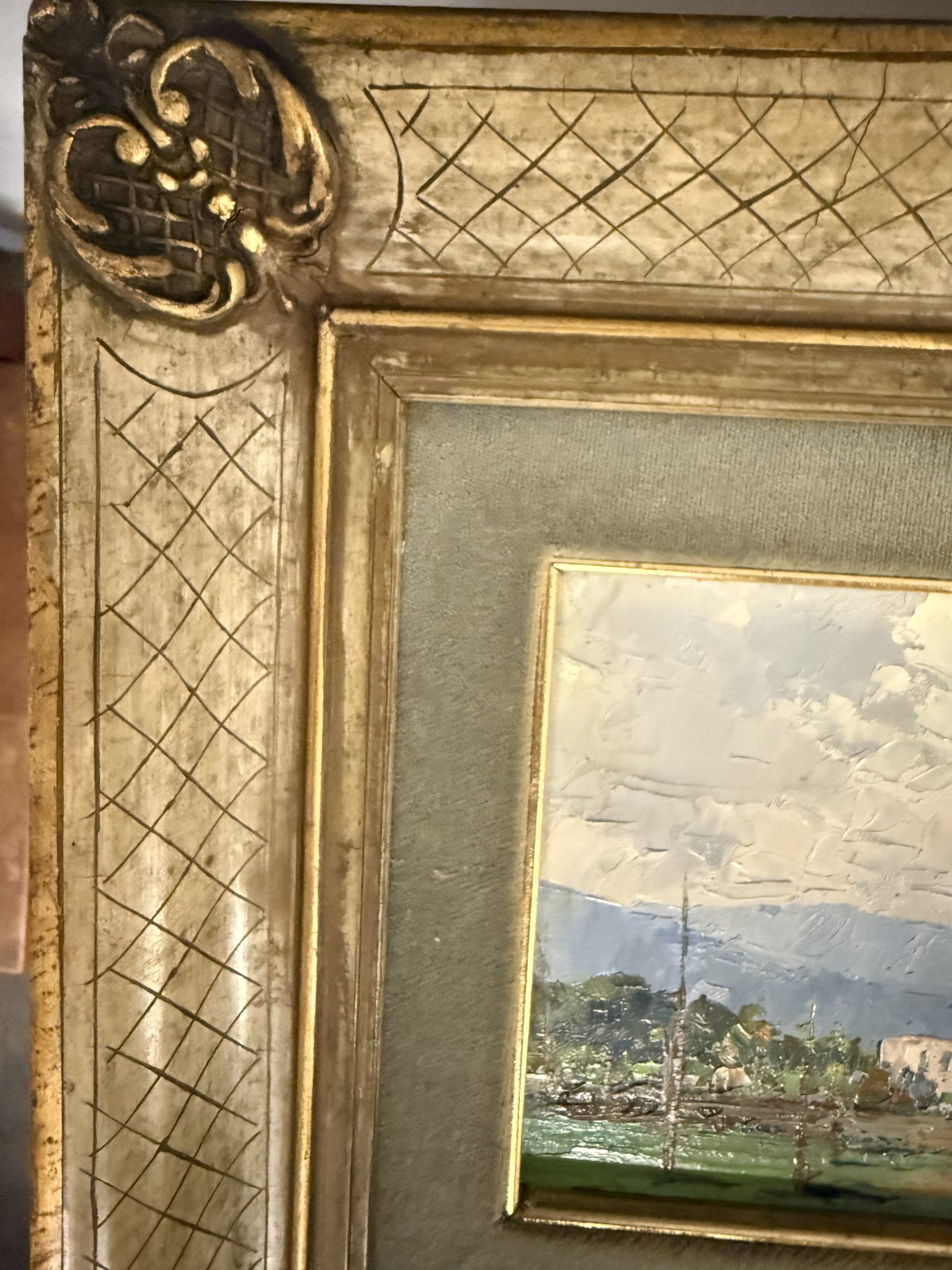 Coppia di dipinti '900 paesaggio francesi firmati Sarinè, 33x27cm - immagine 4