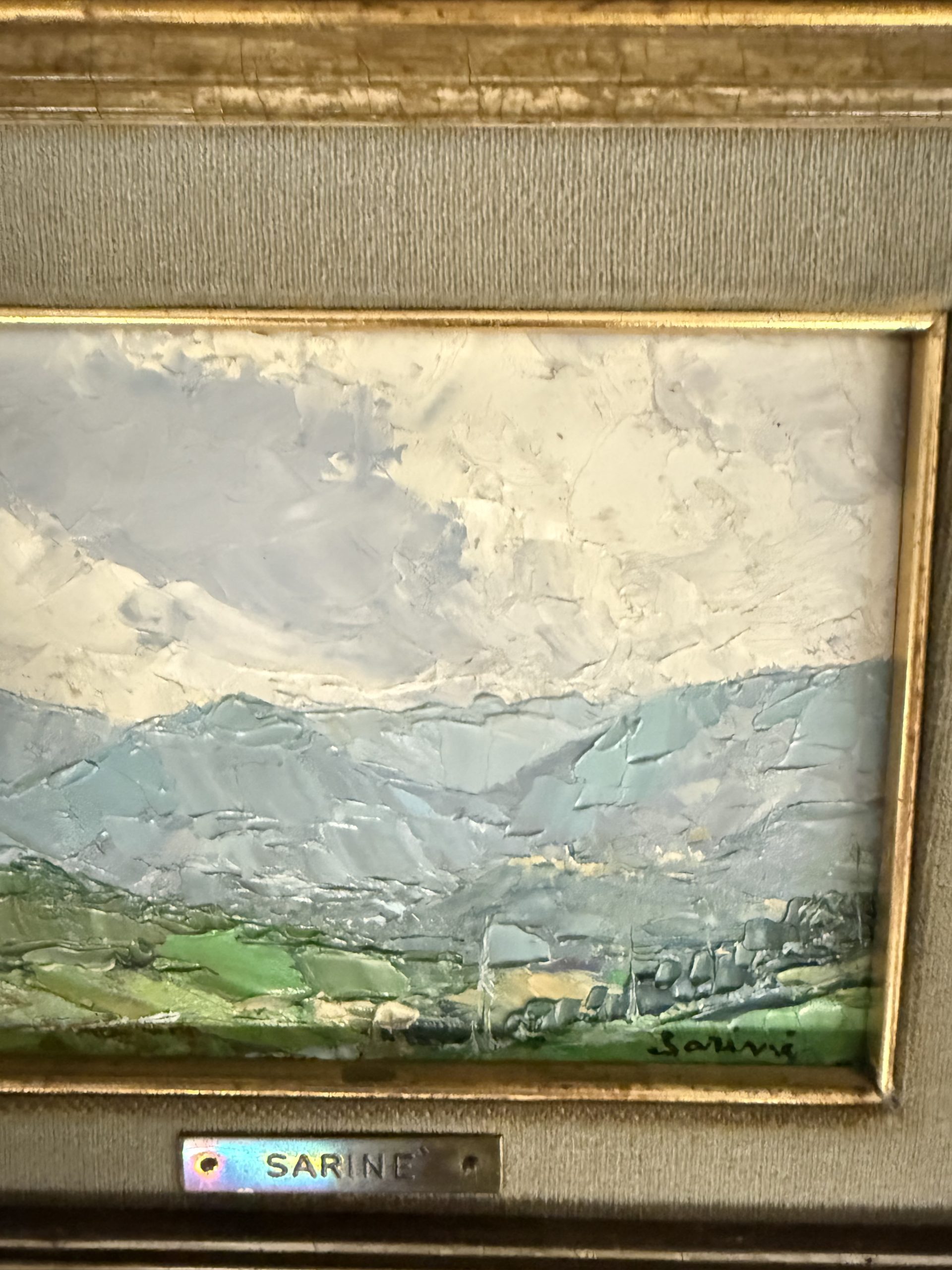 Coppia di dipinti '900 paesaggio francesi firmati Sarinè, 33x27cm - immagine 6
