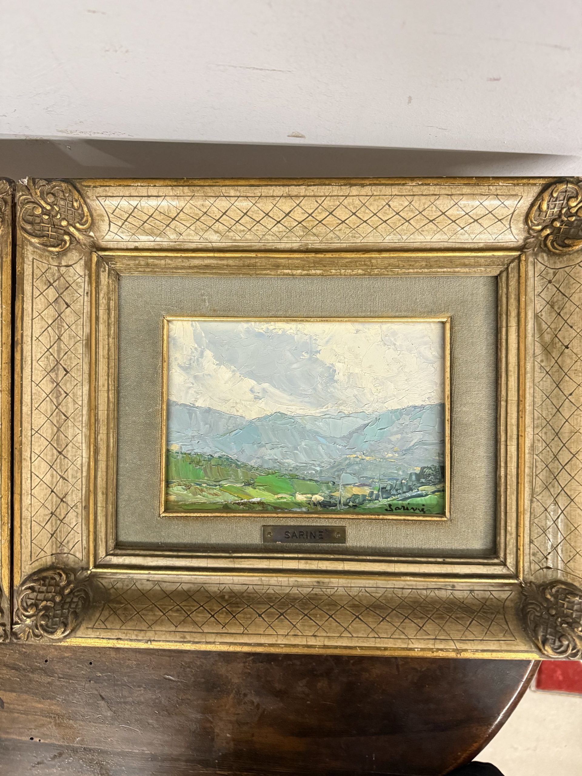 Coppia di dipinti '900 paesaggio francesi firmati Sarinè, 33x27cm - immagine 7