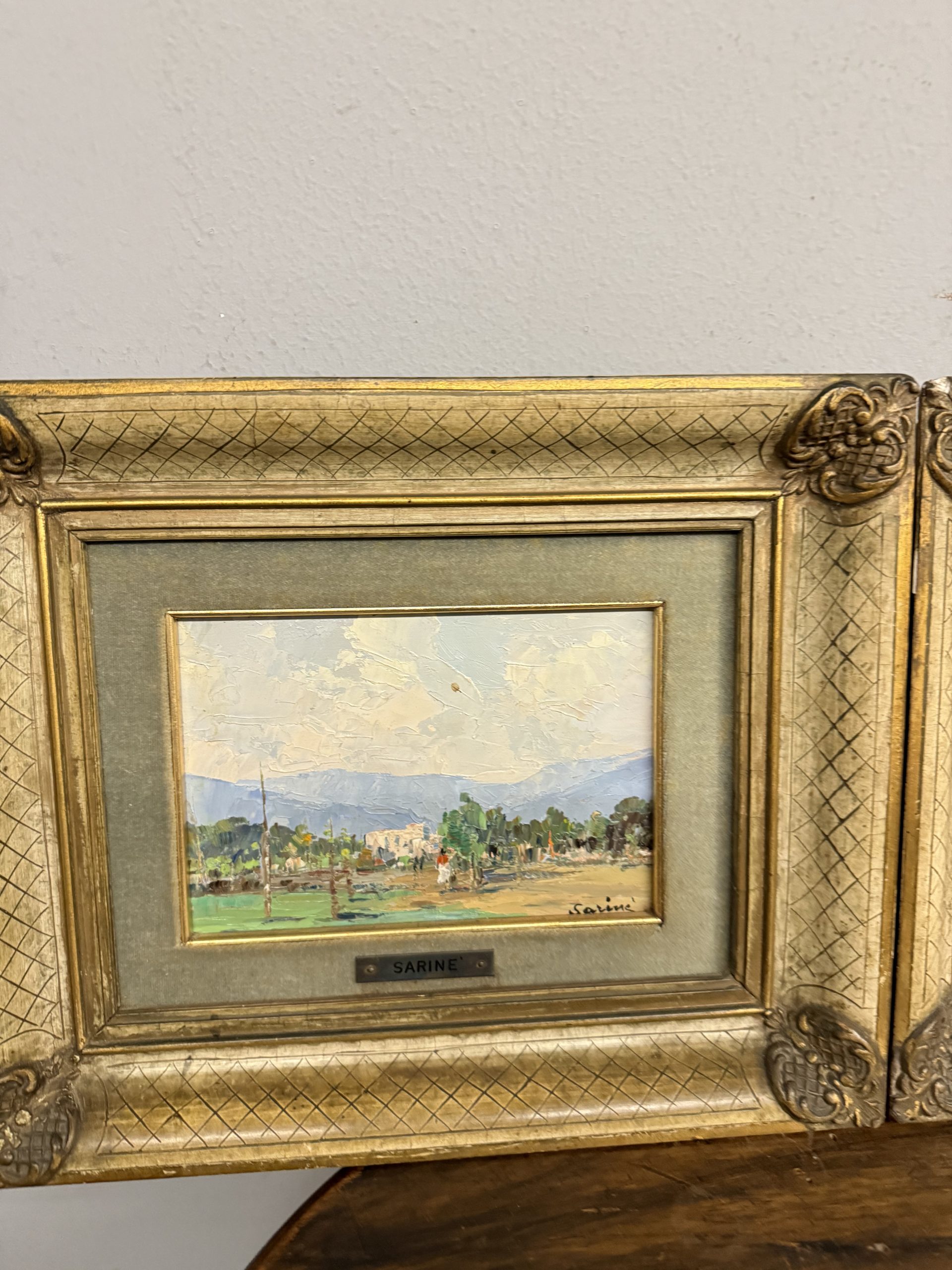 Coppia di dipinti '900 paesaggio francesi firmati Sarinè, 33x27cm - immagine 12