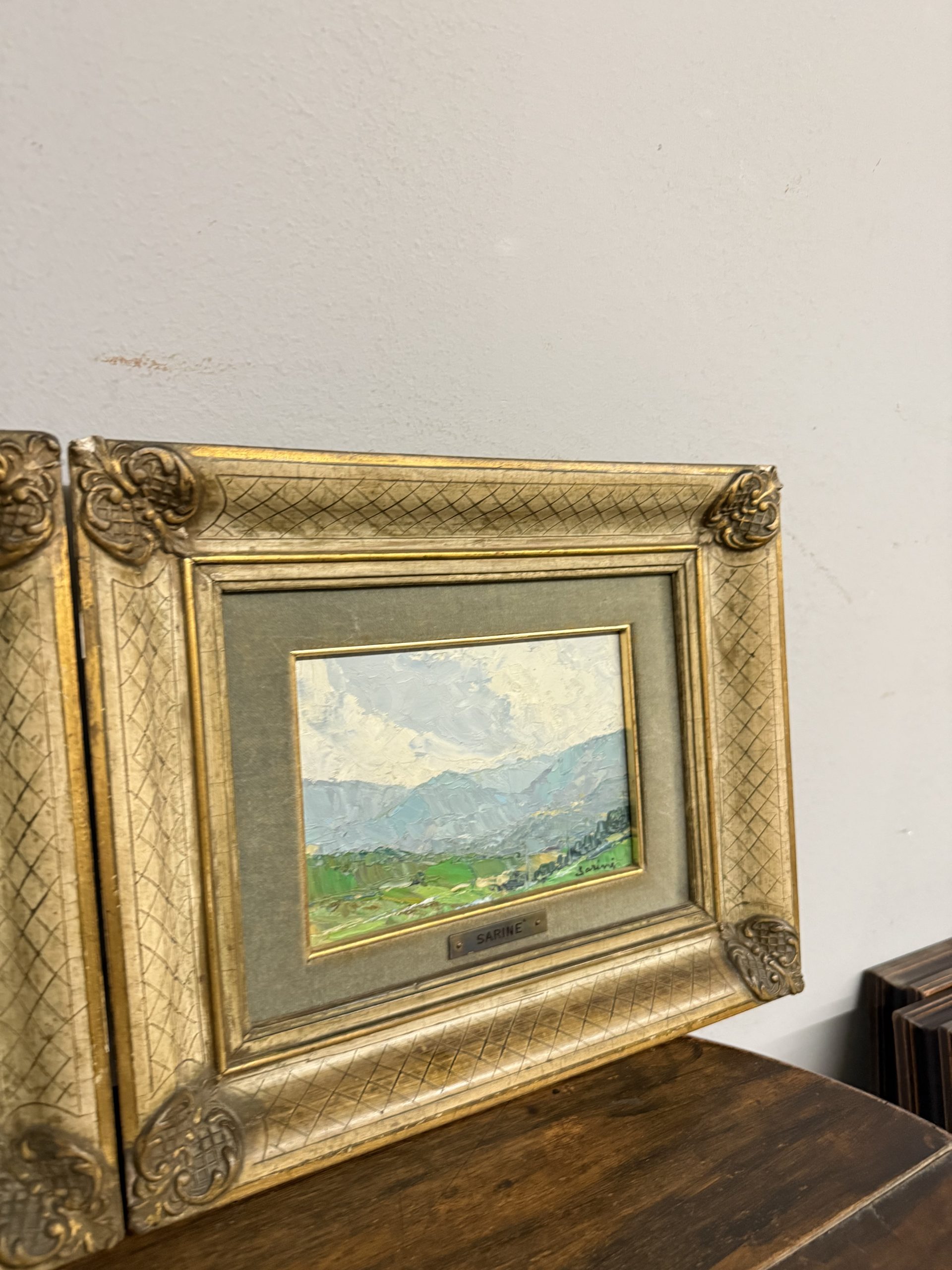 Coppia di dipinti '900 paesaggio francesi firmati Sarinè, 33x27cm - immagine 13