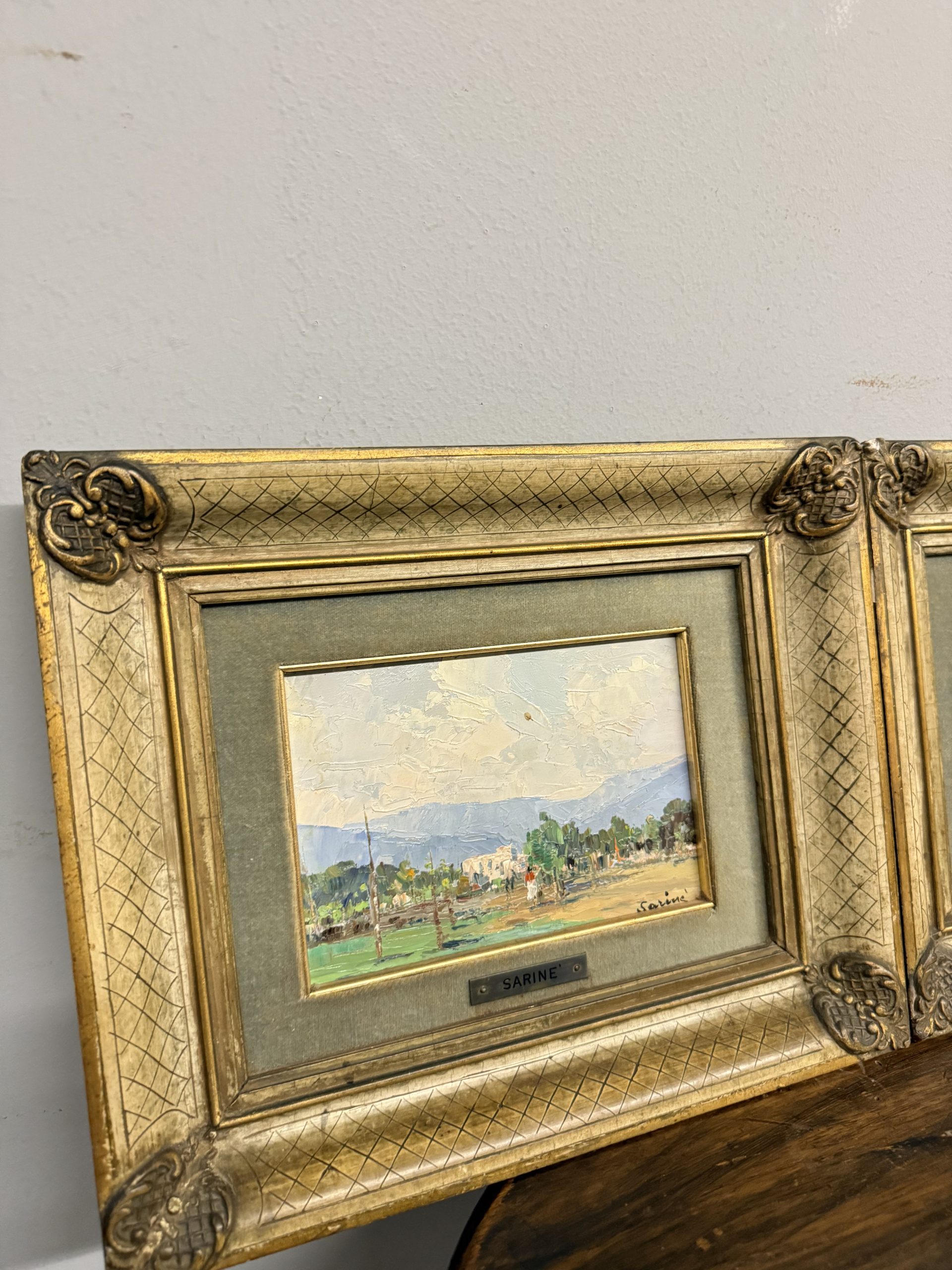 Coppia di dipinti '900 paesaggio francesi firmati Sarinè, 33x27cm - immagine 14