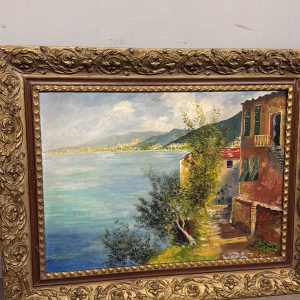 Alternative view of Olio su tela raffigurante Golfo di Napoli, anni 50, 85x67cm