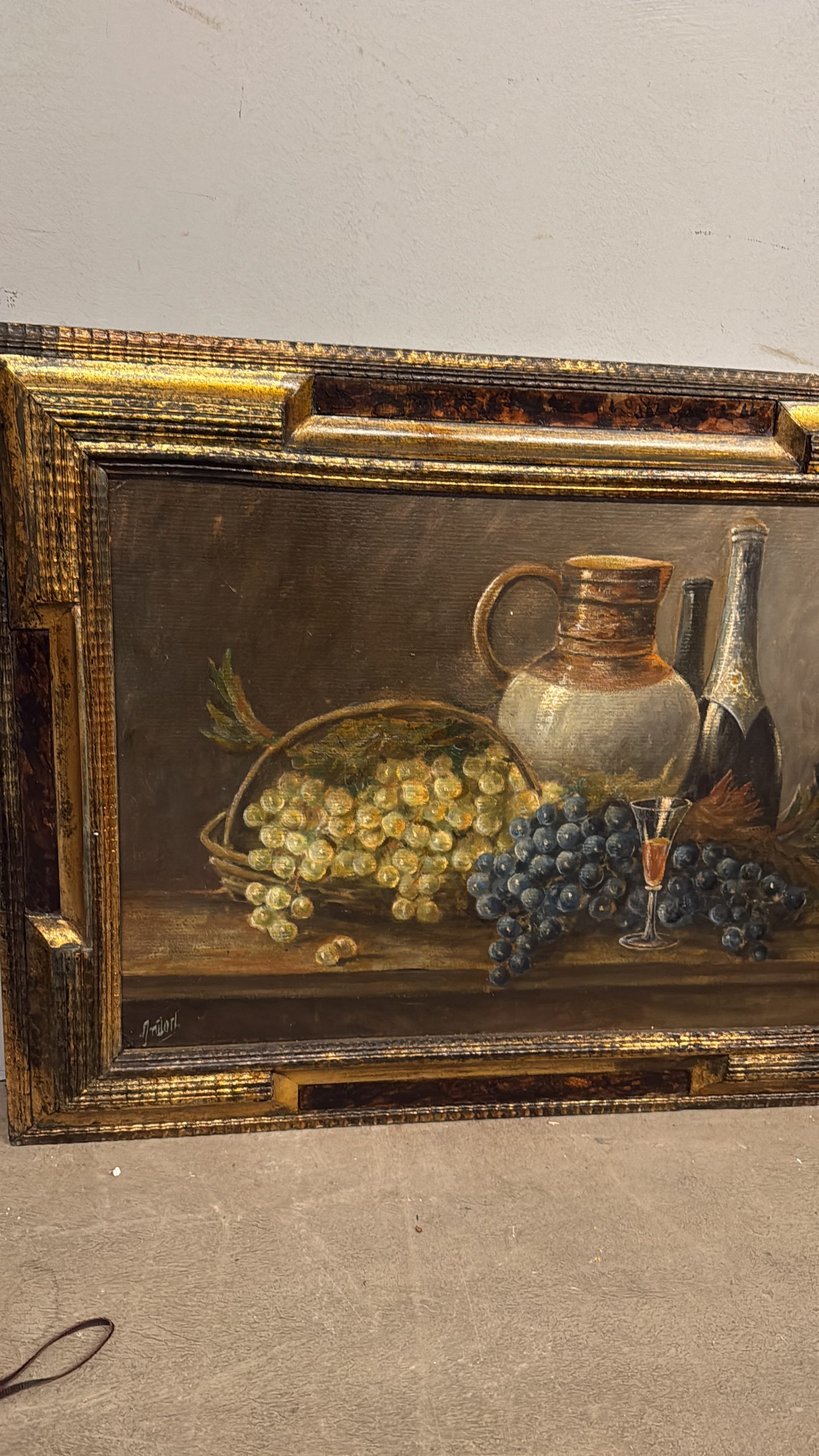 Antico dipinto olio su cartone di scuola francese 1930, 70x90cm - immagine 2