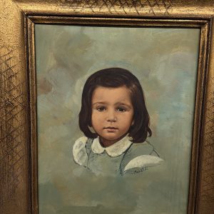 Alternative view of Dipinto olio su tela XX sec bambina C. Moraldi 70x60cm