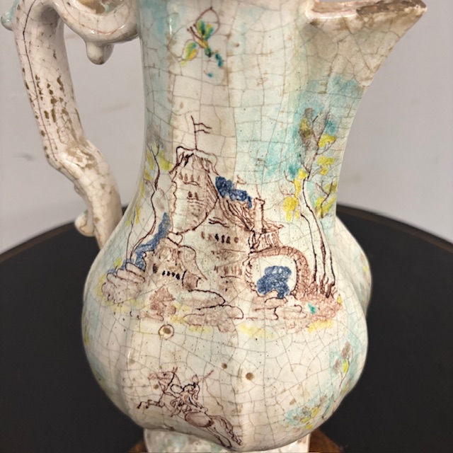 Antica maiolica - ceramica Caffettiera – Versatoio XVIII sec Albissola dipinta . Alta cm 33 - immagine 2