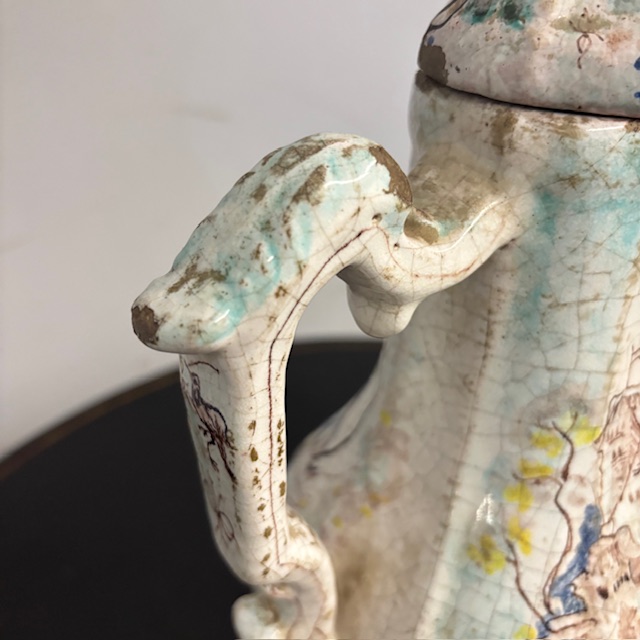 Antica maiolica - ceramica Caffettiera – Versatoio XVIII sec Albissola dipinta . Alta cm 33 - immagine 4