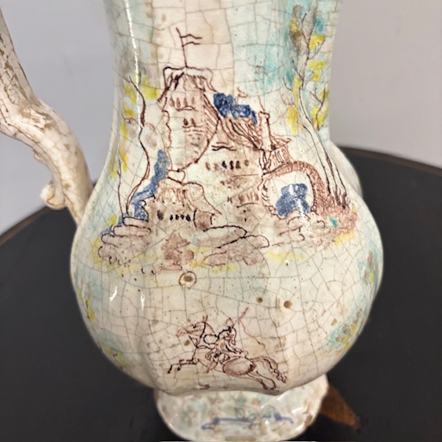 Antica maiolica - ceramica Caffettiera – Versatoio XVIII sec Albissola dipinta . Alta cm 33 - immagine 6