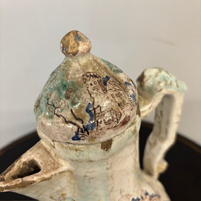 Antica maiolica - ceramica Caffettiera – Versatoio XVIII sec Albissola dipinta . Alta cm 33 - immagine 7