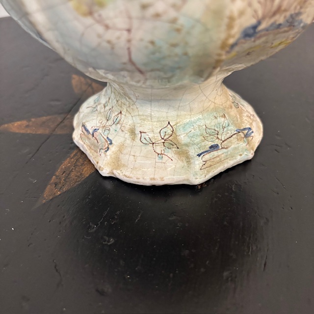 Antica maiolica - ceramica Caffettiera – Versatoio XVIII sec Albissola dipinta . Alta cm 33 - immagine 9