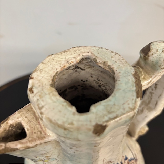 Antica maiolica - ceramica Caffettiera – Versatoio XVIII sec Albissola dipinta . Alta cm 33 - immagine 11