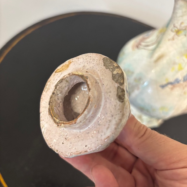 Antica maiolica - ceramica Caffettiera – Versatoio XVIII sec Albissola dipinta . Alta cm 33 - immagine 12