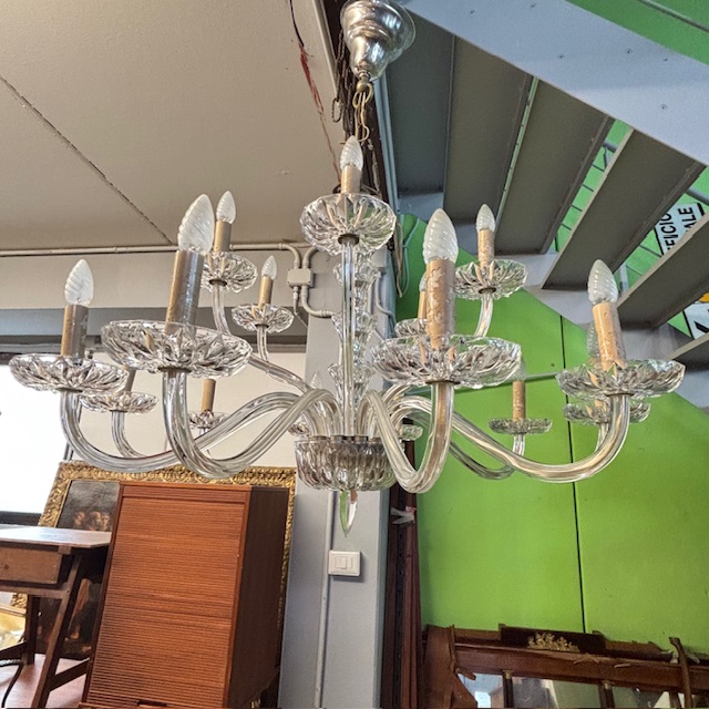 Antico grande lampadario Chandelier fine 800 in cristallo . Grande qualità !16 luci - Bracci . Diametro 110 cm - immagine 7