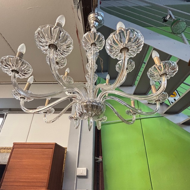Antico grande lampadario Chandelier fine 800 in cristallo . Grande qualità !16 luci - Bracci . Diametro 110 cm - immagine 8