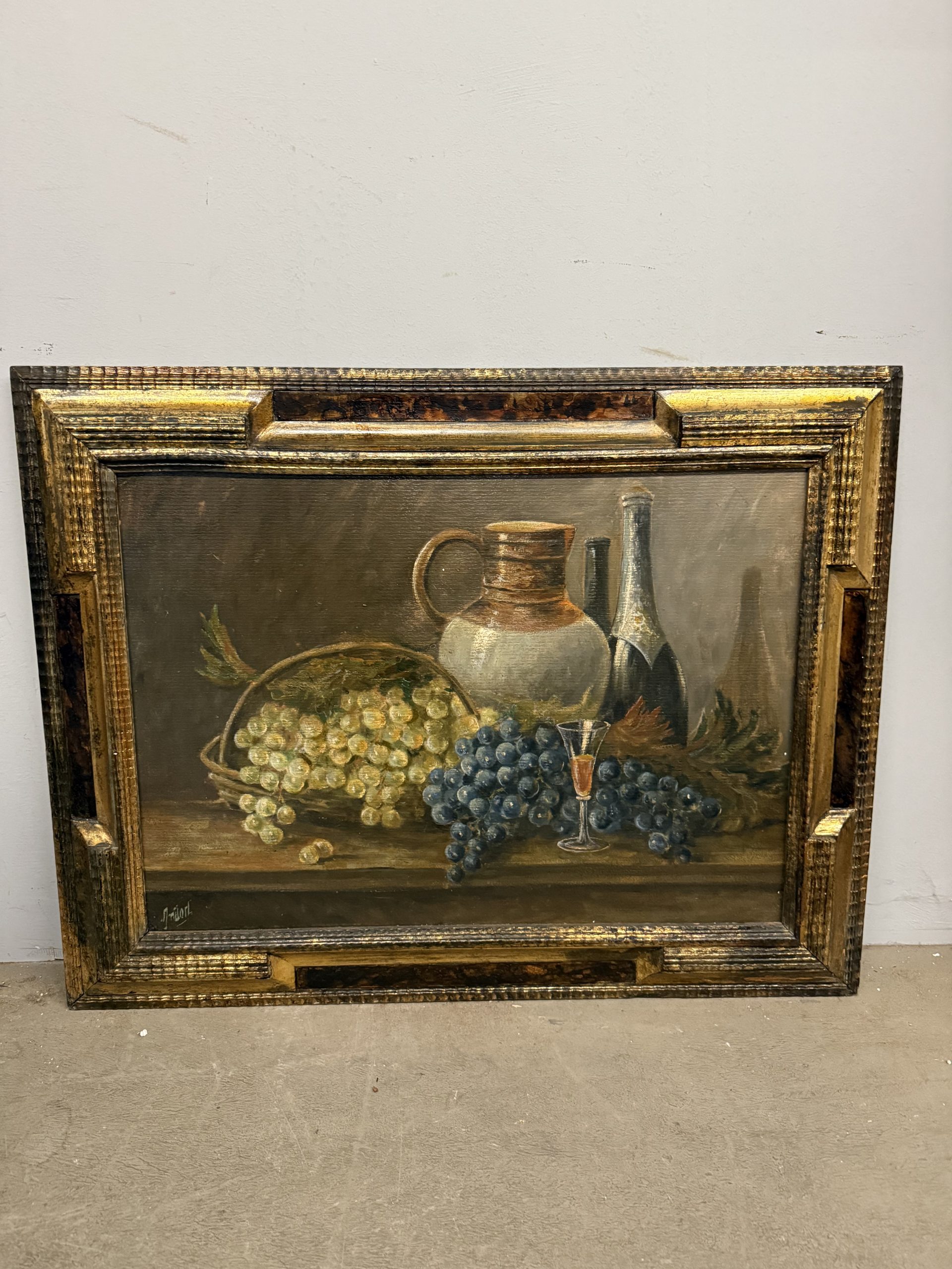 Antico dipinto olio su cartone di scuola francese 1930, 70x90cm - immagine 3