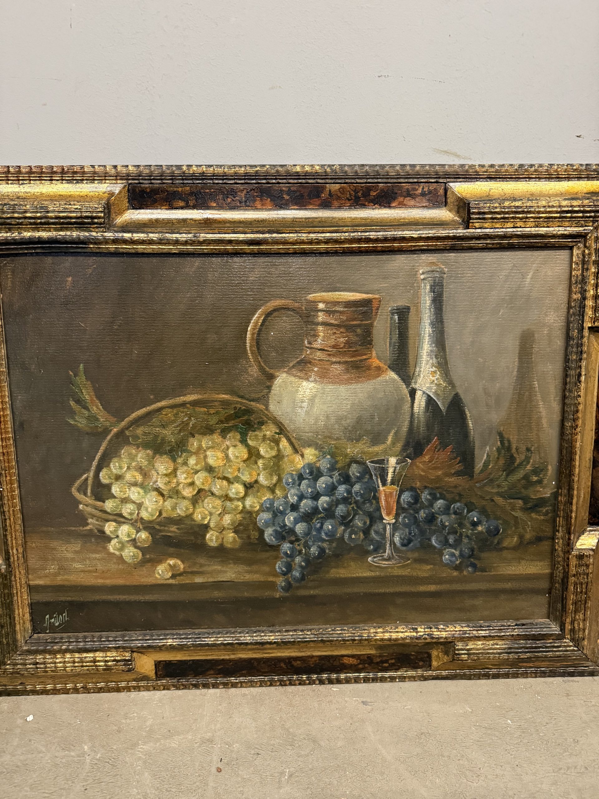 Antico dipinto olio su cartone di scuola francese 1930, 70x90cm - immagine 4