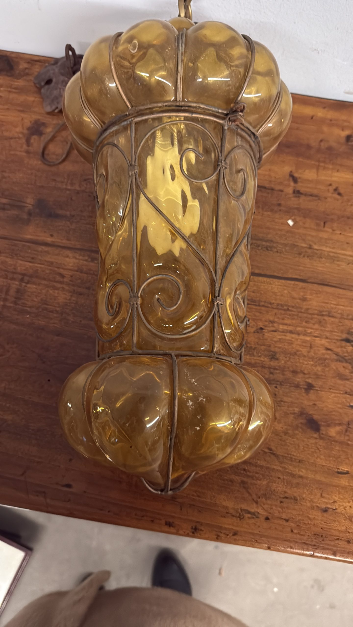 Antica lanterna in vetro Murano, '800, 48x30cm - immagine 2