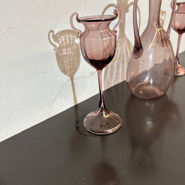 Antico Tritico in vetro rosa Amatista 1920 Zecchin – Cappellin Murano Venezia. H23 h 19 - immagine 4