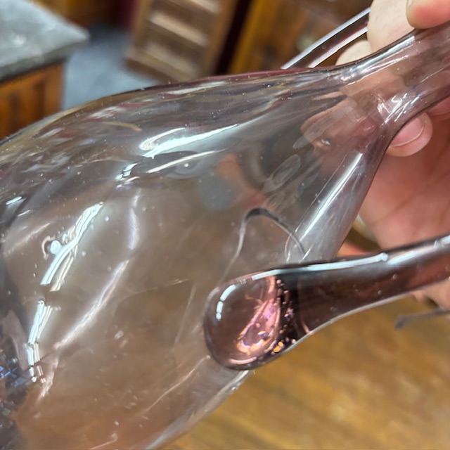 Antico Tritico in vetro rosa Amatista 1920 Zecchin – Cappellin Murano Venezia. H23 h 19 - immagine 11