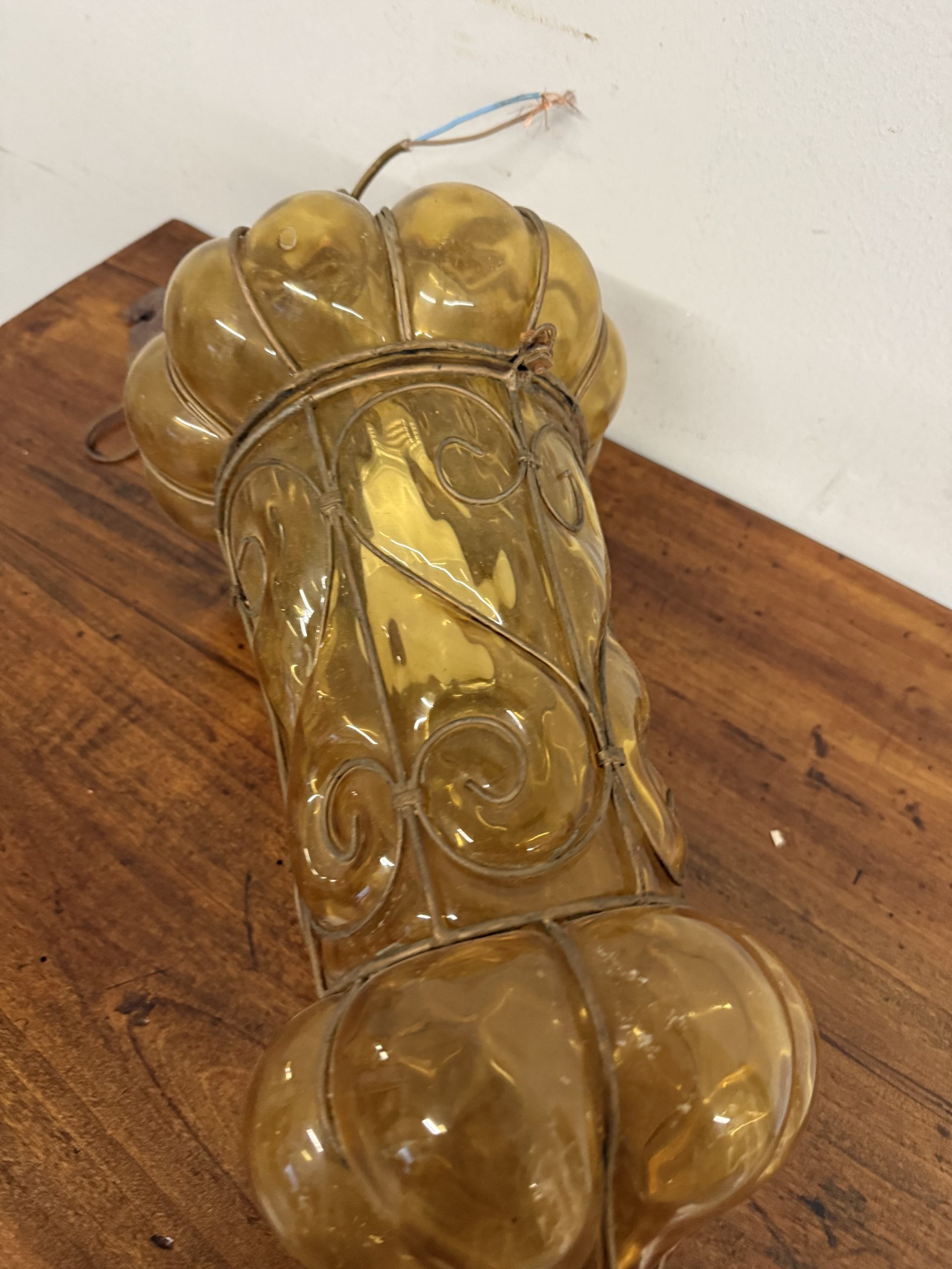 Antica lanterna in vetro Murano, '800, 48x30cm - immagine 4