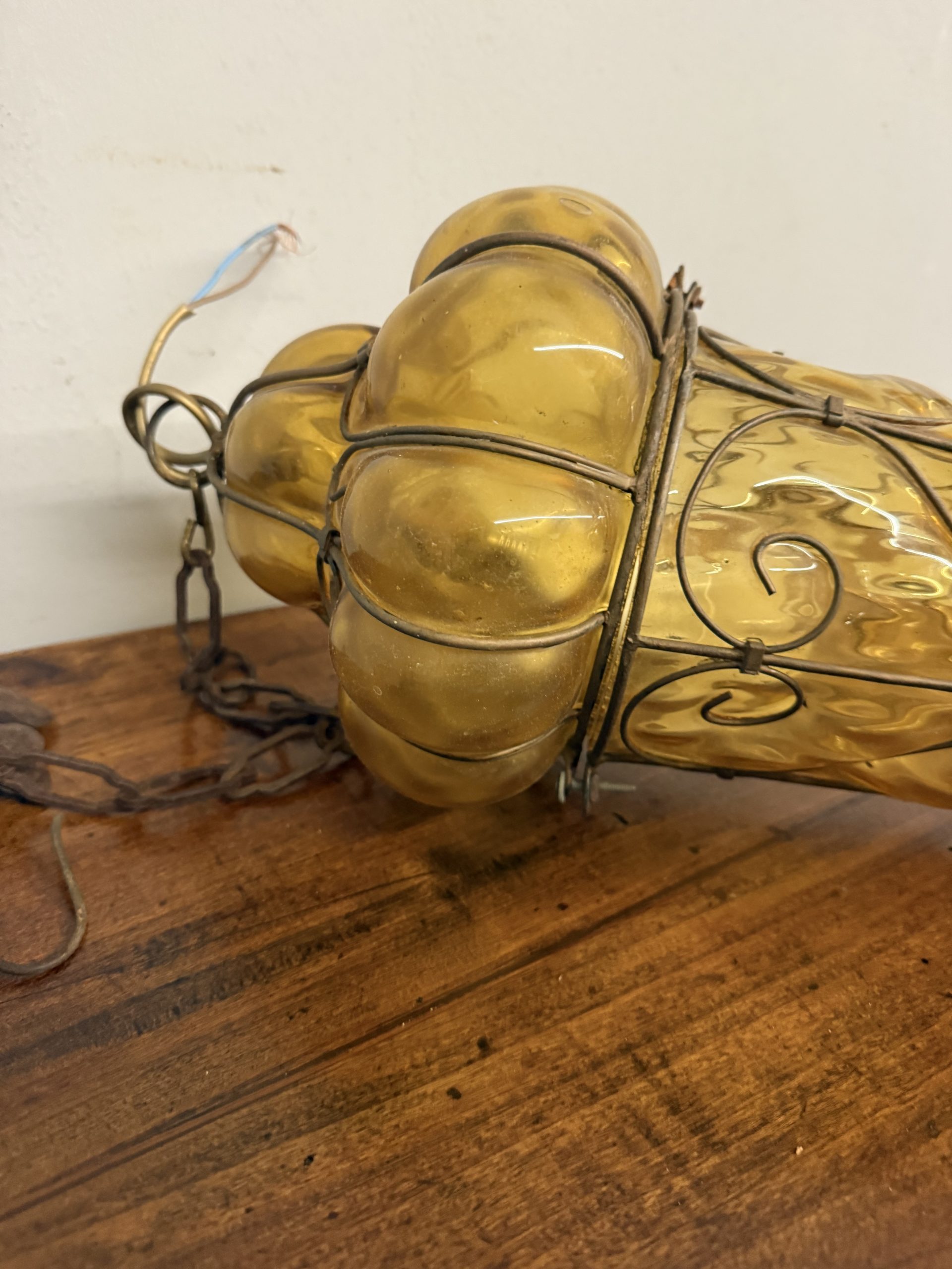 Antica lanterna in vetro Murano, '800, 48x30cm - immagine 6