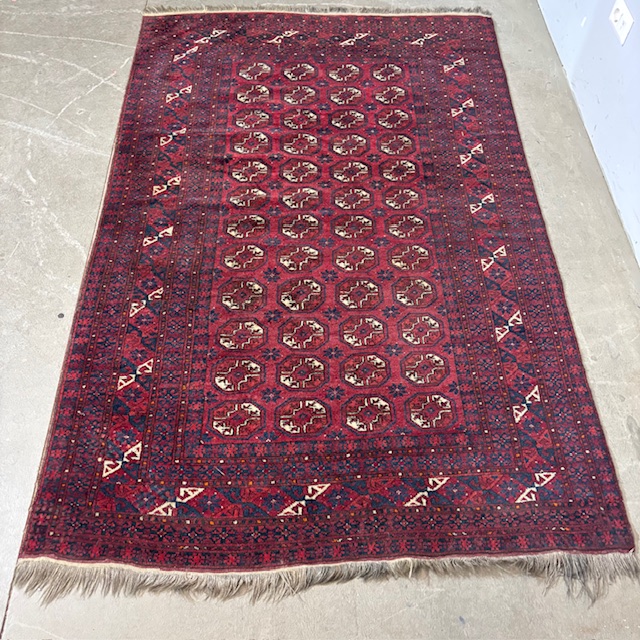 Tappeto metà 900 lana e seta alta qualità Turkmenistan Bukhara mis 210 x 130