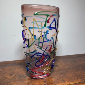 Vaso vintage Vetro Murano XX Enrico Camozzo . Altezza cm 38