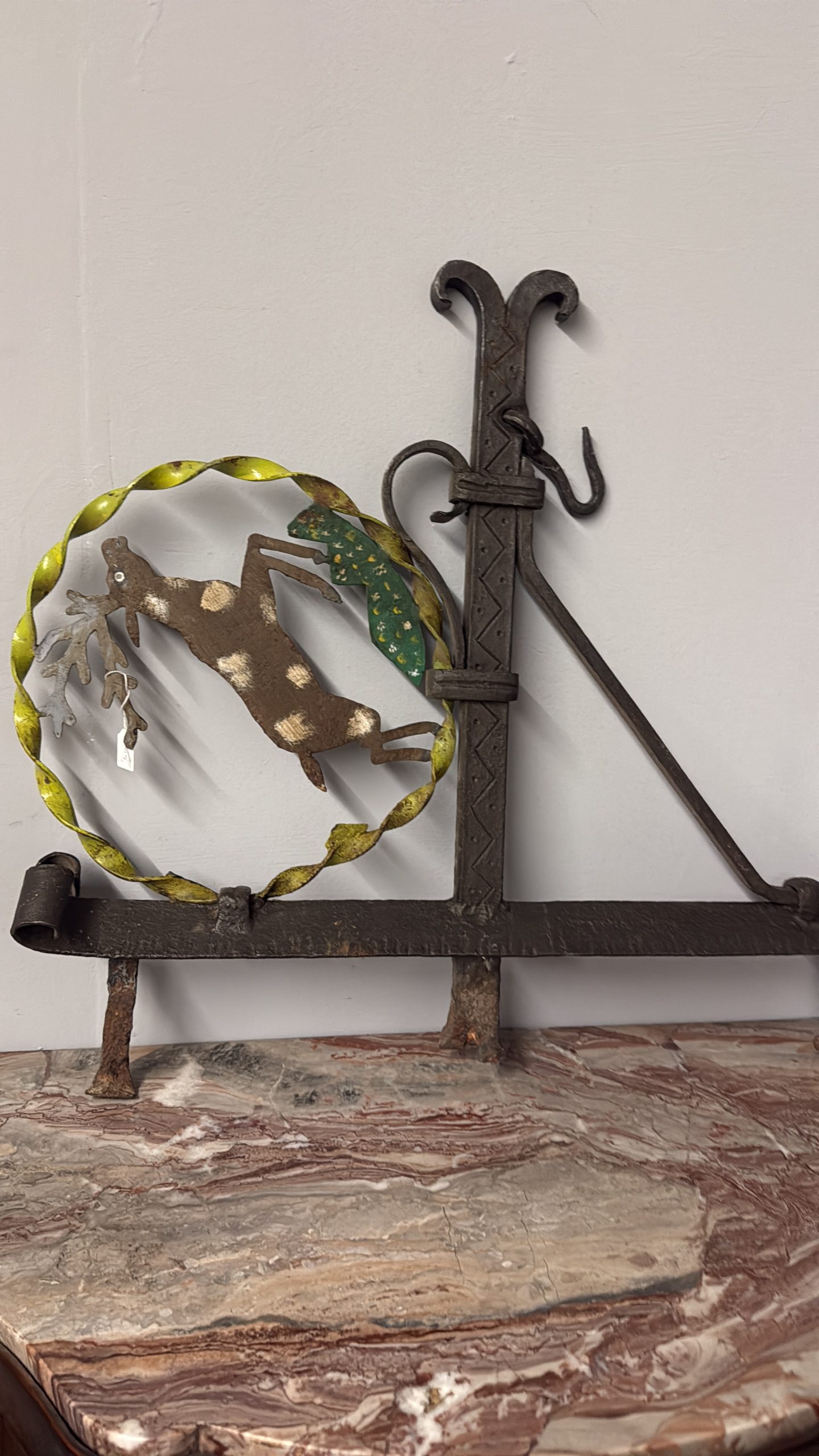 Antica insegna/base lampada, XVIIIsec, 68x59cm - immagine 2