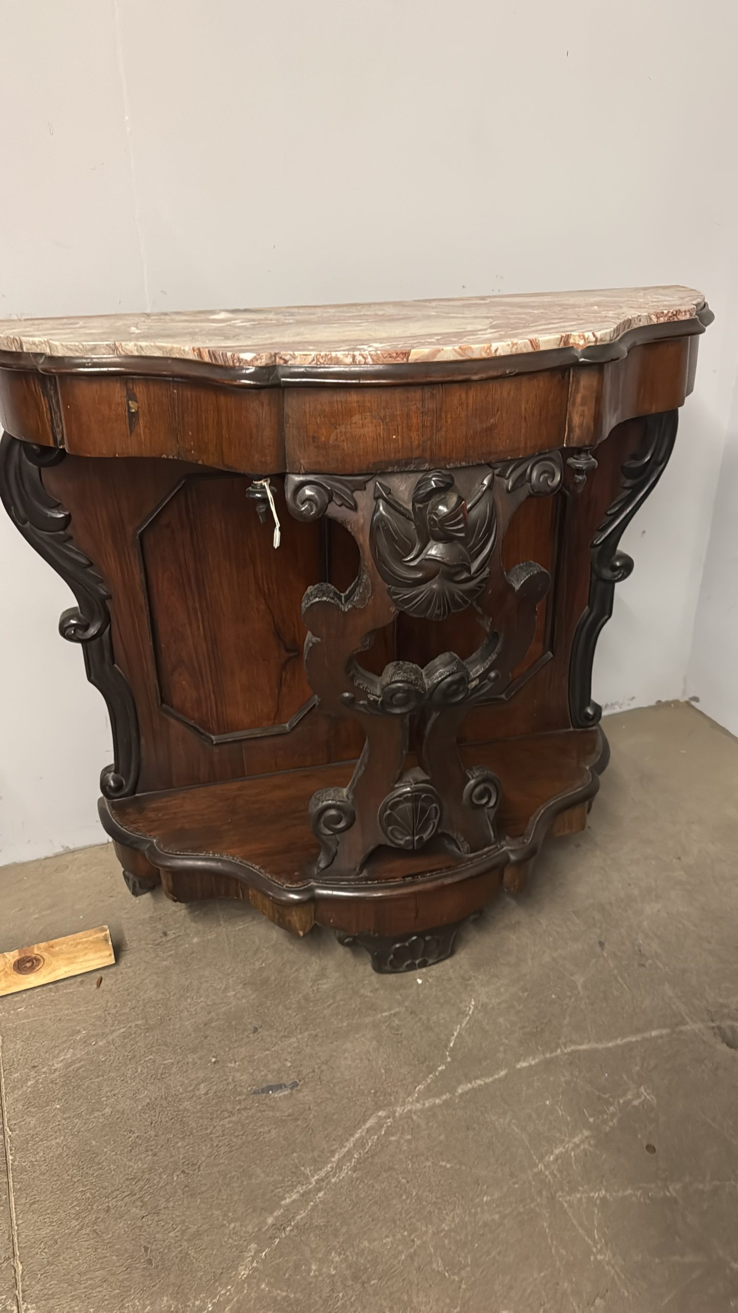 Antica console noce L.Filippo, '800, Napoli, 100x103x43cm - immagine 2