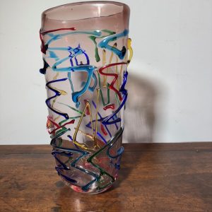 Alternative view of Vaso vintage Vetro Murano XX Enrico Camozzo . Altezza cm 38