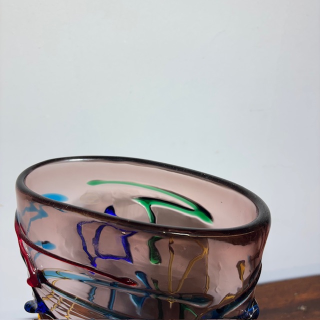 Vaso vintage Vetro Murano XX Enrico Camozzo . Altezza cm 38 - immagine 3
