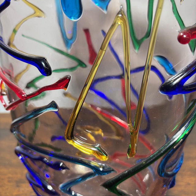 Vaso vintage Vetro Murano XX Enrico Camozzo . Altezza cm 38 - immagine 8