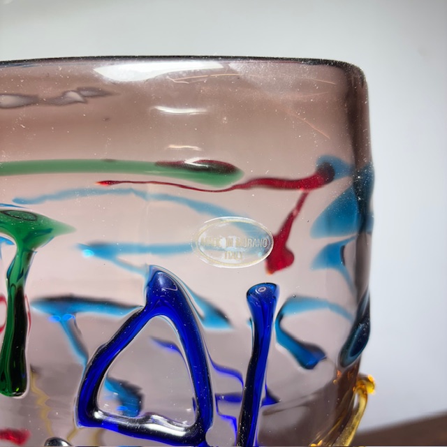 Vaso vintage Vetro Murano XX Enrico Camozzo . Altezza cm 38 - immagine 11