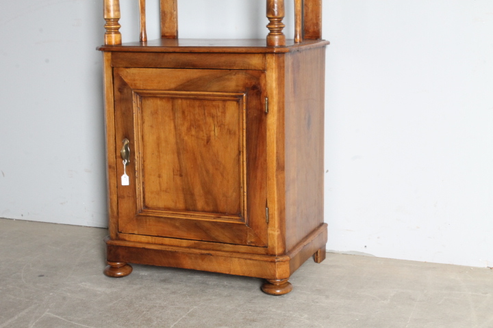Antica libreria etagere Luigi Filippo 1860 noce massello restaurata . Mis h 183 . L 50 x P 35 - immagine 3