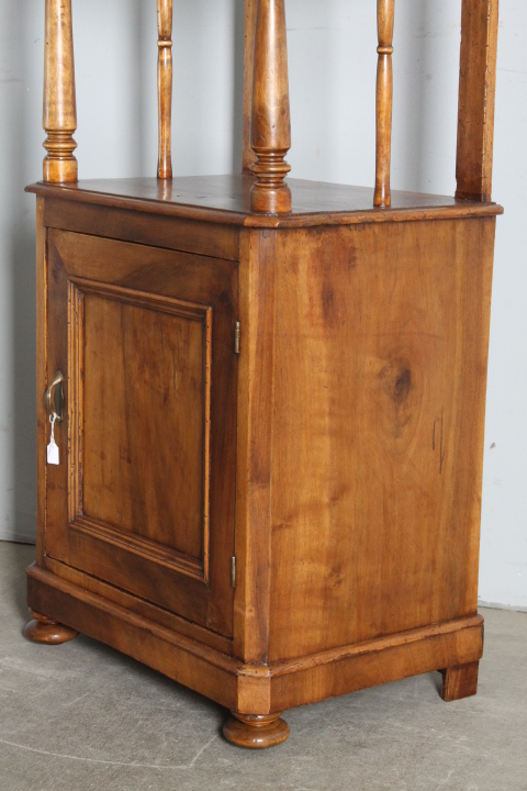 Antica libreria etagere Luigi Filippo 1860 noce massello restaurata . Mis h 183 . L 50 x P 35 - immagine 7