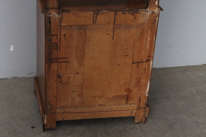 Antica libreria etagere Luigi Filippo 1860 noce massello restaurata . Mis h 183 . L 50 x P 35 - immagine 14