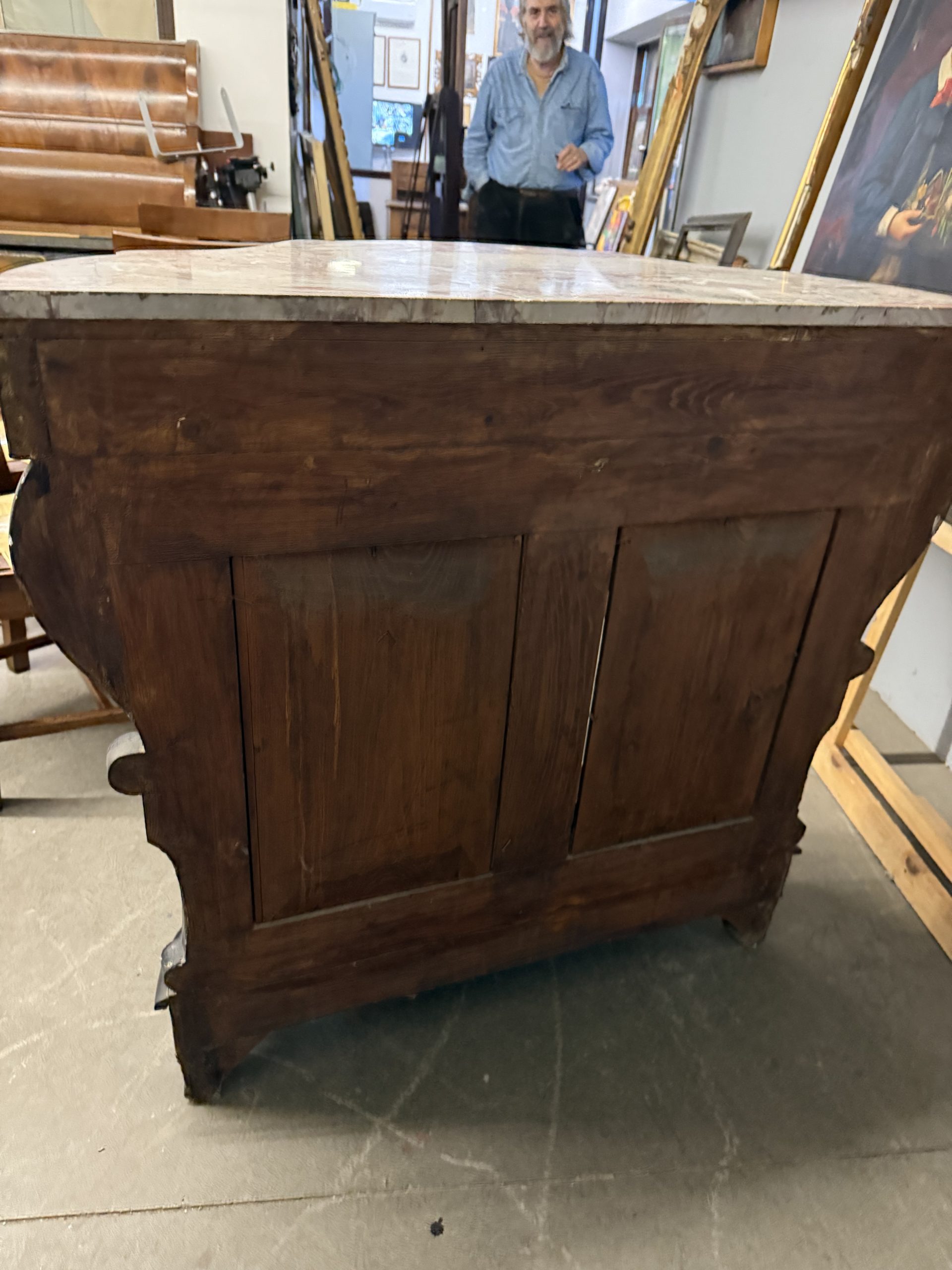 Antica console noce L.Filippo, '800, Napoli, 100x103x43cm - immagine 3
